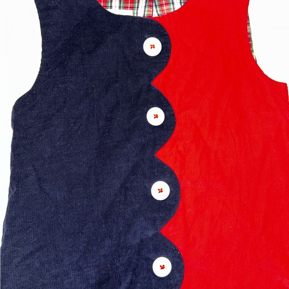 The Beaufort Bonnet Company red/blue corduroy jumper sz 7 EUC - Picture 5 of 5